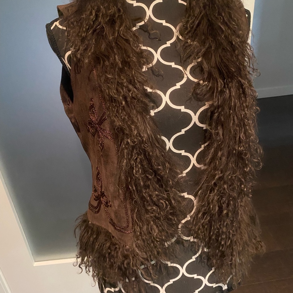 Warehouse Brown Fur Vest
